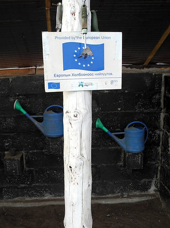 Un drapeau que je ne m'attendais pas à voir au fin fond de la campagne mongole.