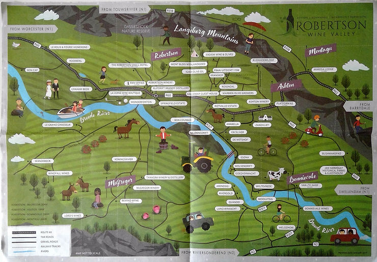 Carte des domaines de la vallée de Robertson